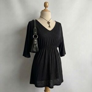 Black Dress Short Lightweight Loose and Flowy Stretchy Summer Spring MEDIUM